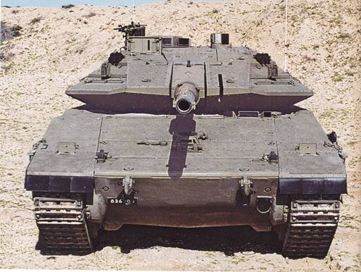 ���� Merkava Mk 4 � ������, ���������  ��� ����������� 
����������� &laquo;V&raquo; ��� �������� ��� ���������.
